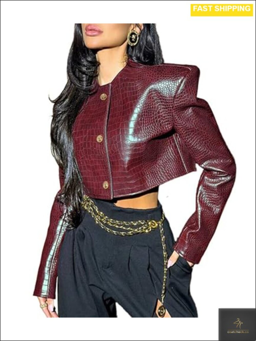 Faux Leather Jacket Cropped Bomber Pull On Lightweight High Stretch